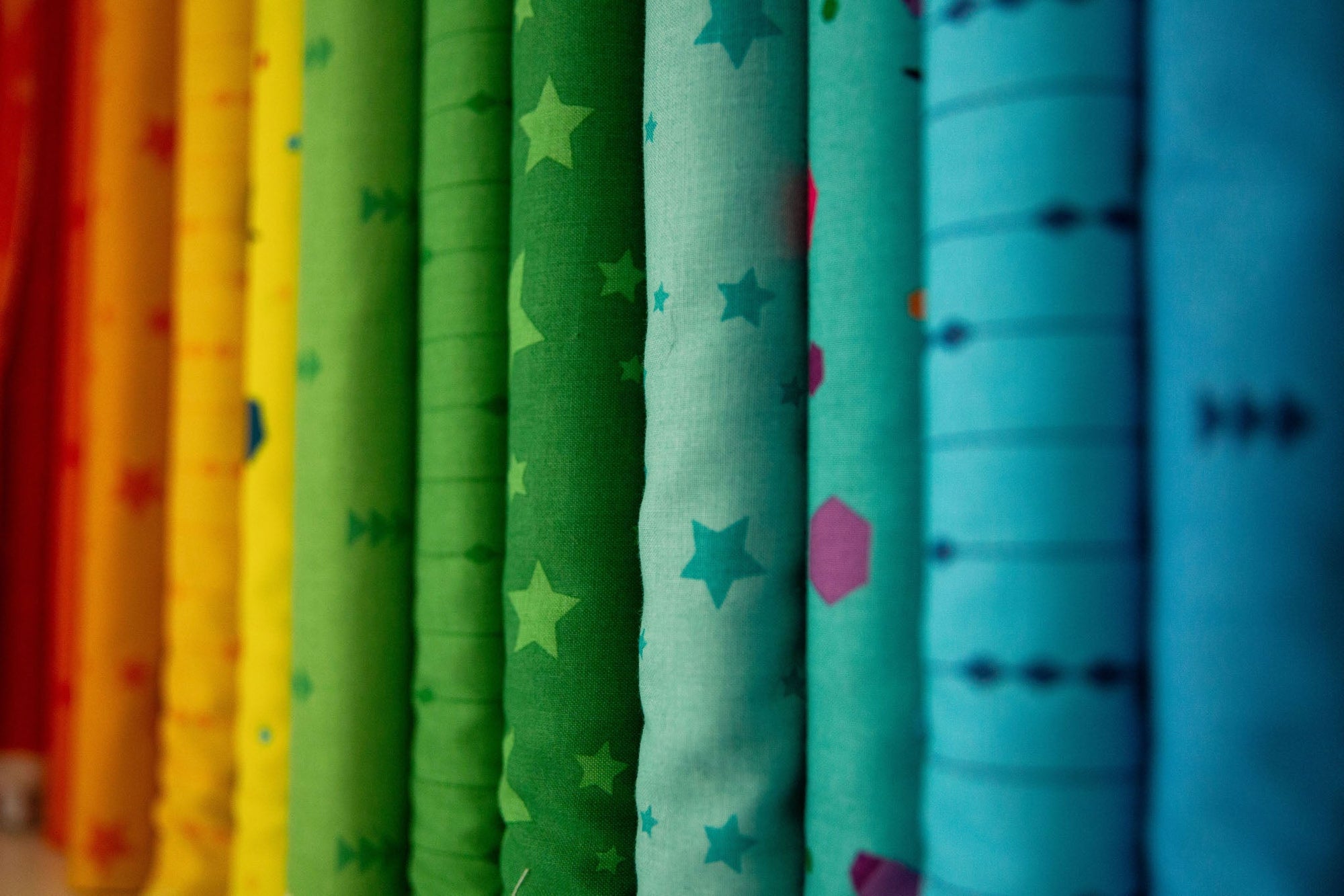 Rainbow coloured fabric