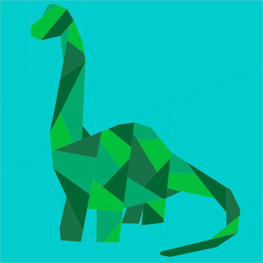 geometric dinosaur paper pieced pattern