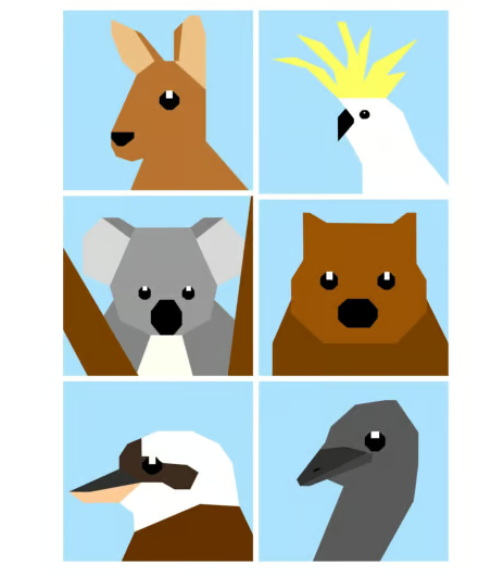 foundation paper pieced pattern bundle featuring australian animals