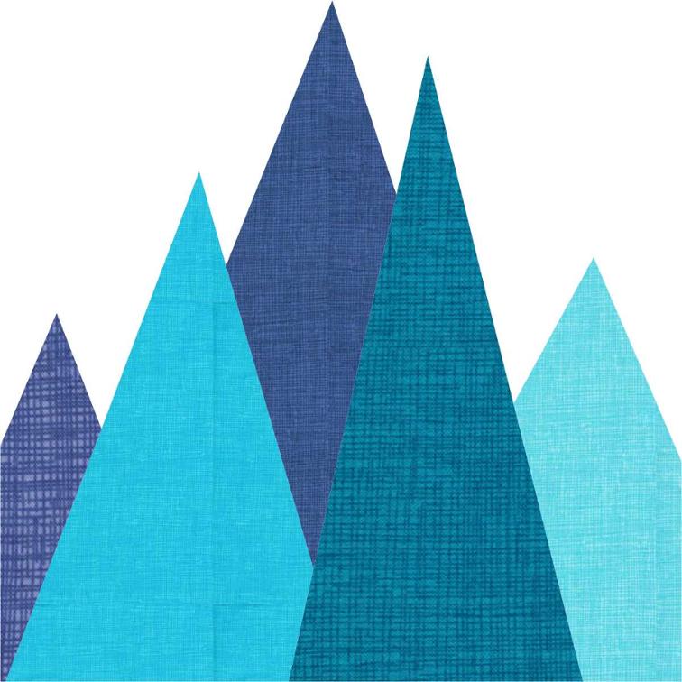 blue foundation paper pieced mountain pattern