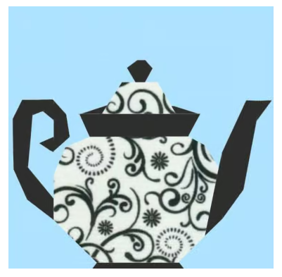 Elegant Teapot foundation paper pieced pattern