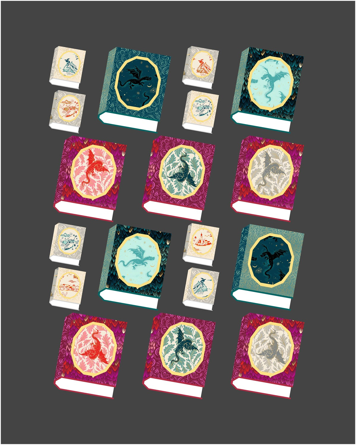 Foundation paper pieced Book blocks featuring an oval frame for a fussycut fabric feature