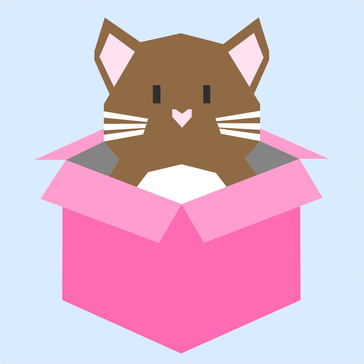 Cat in a Box Paper Pieced Pattern