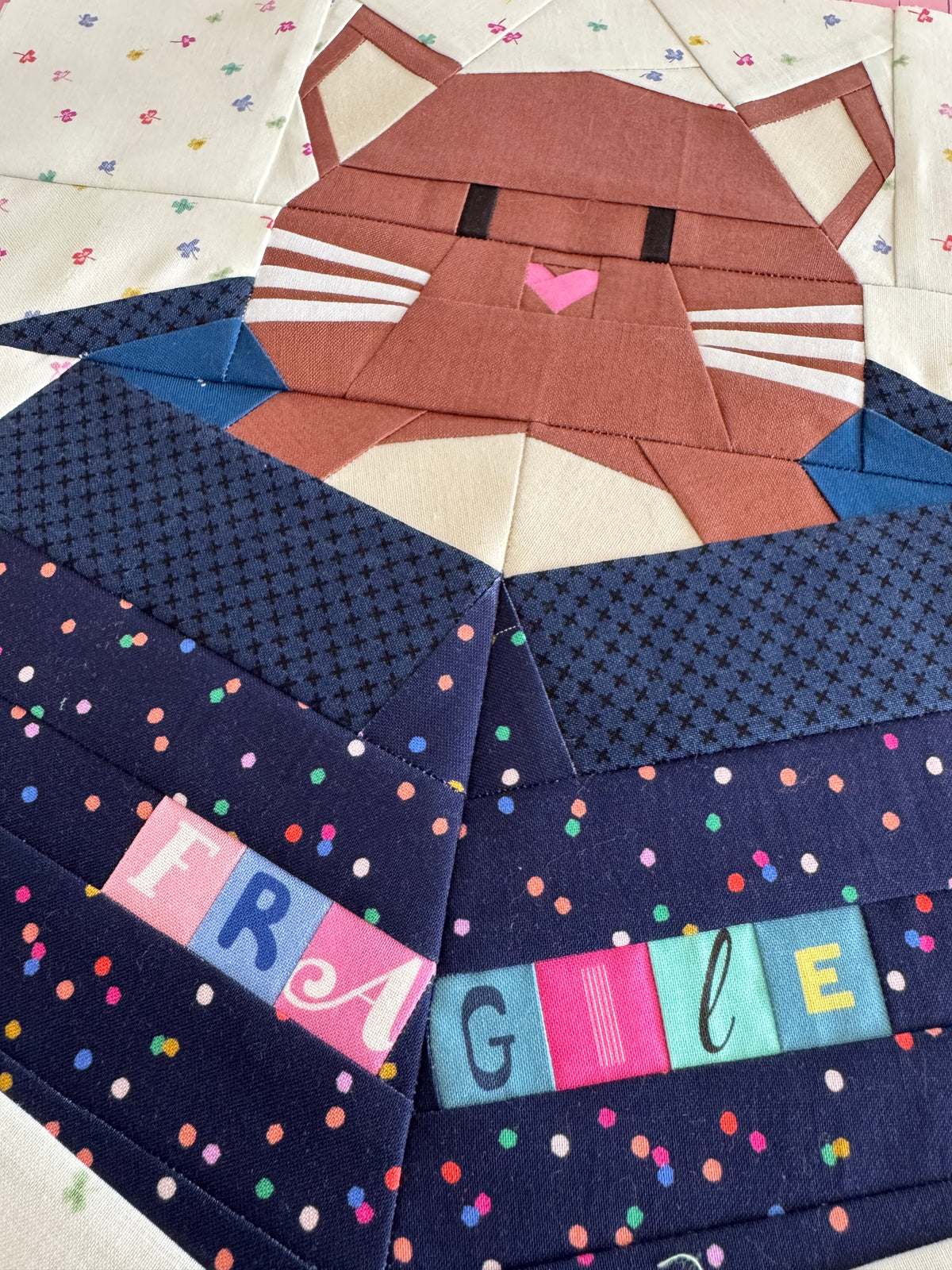 Cat in a Box Paper Pieced Pattern