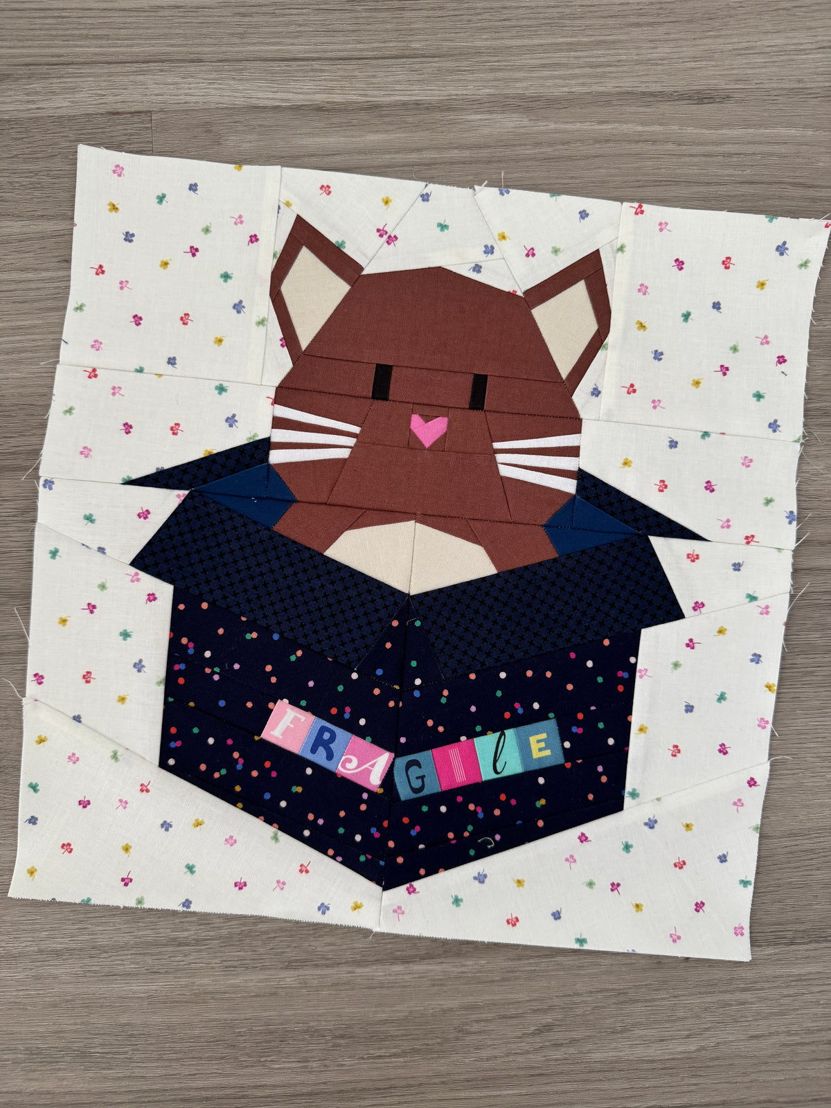 Cat in a Box Paper Pieced Pattern
