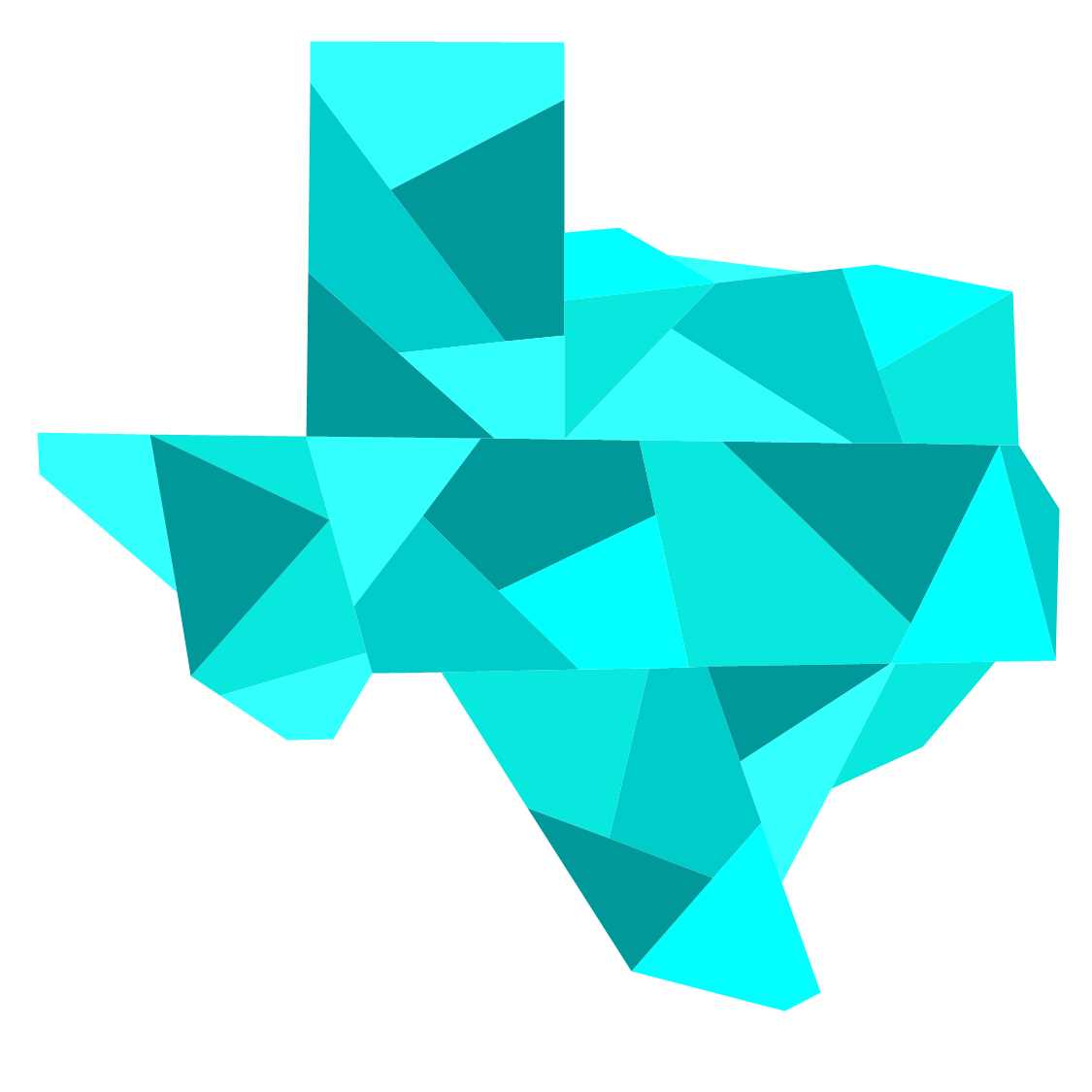 aqua geometric Texas state paper pieced pattern