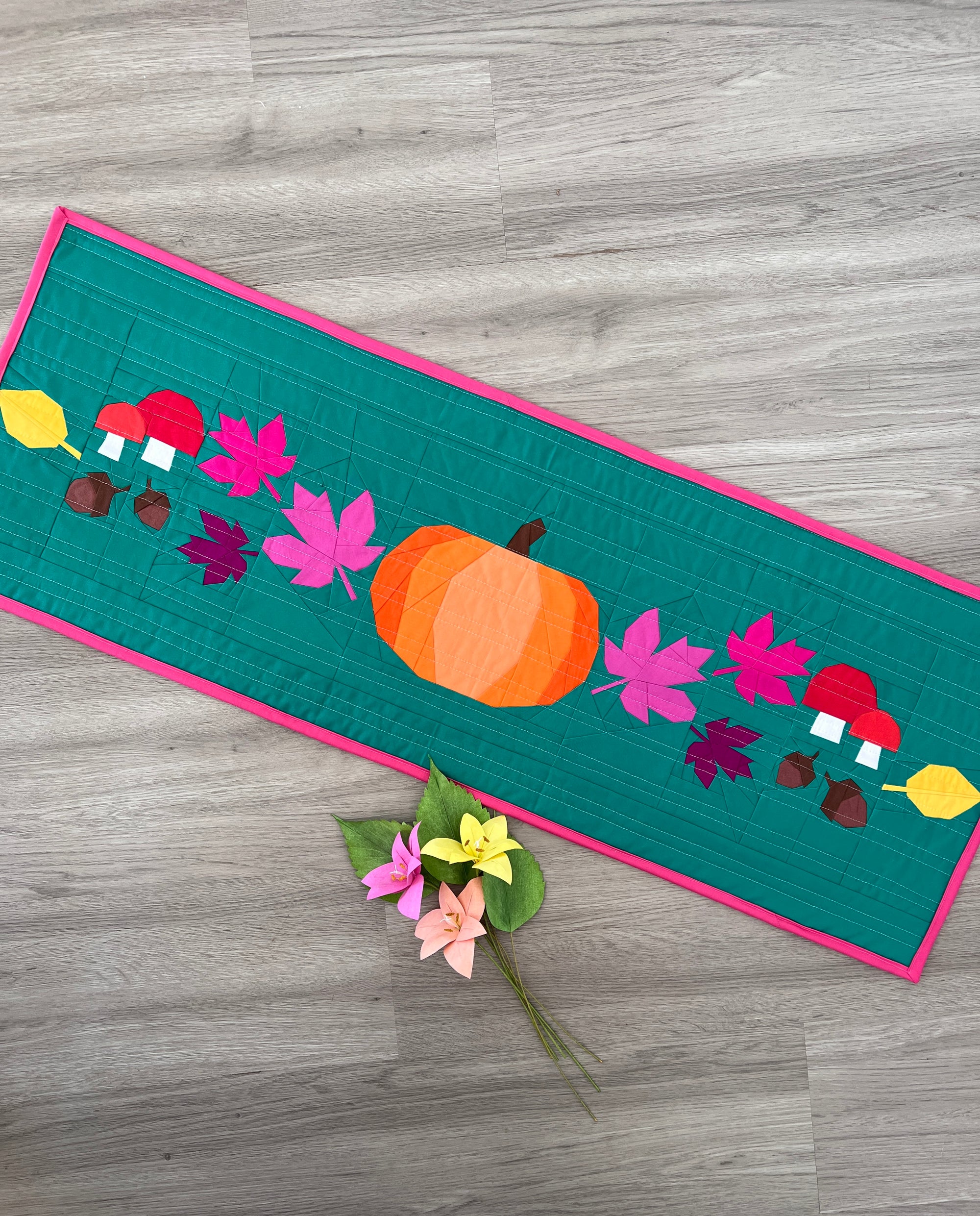 Falling into Autumn Table Runner Paper Pieced Pattern