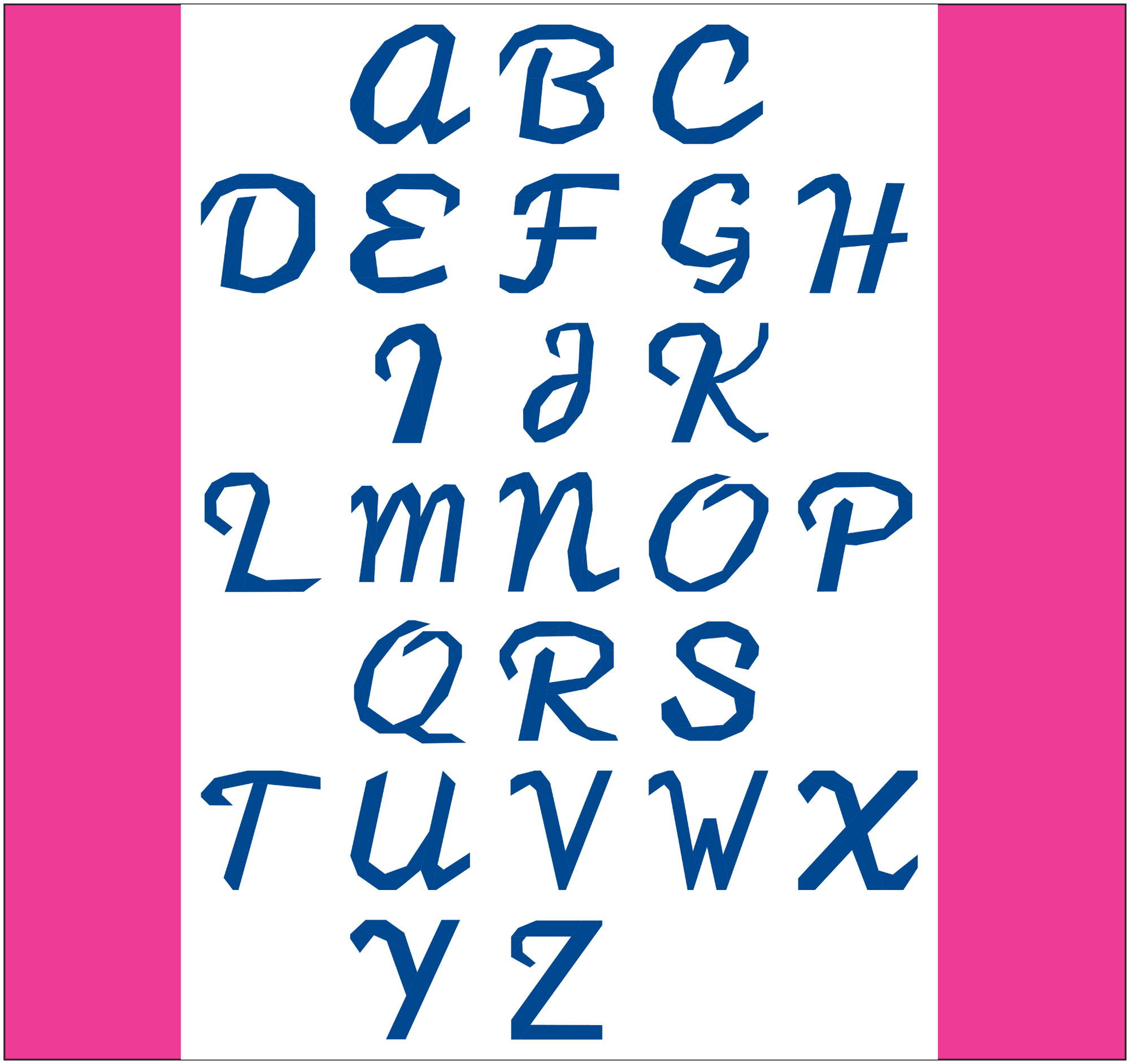 monogram alphabet uppercase alphabet paper pieced pattern