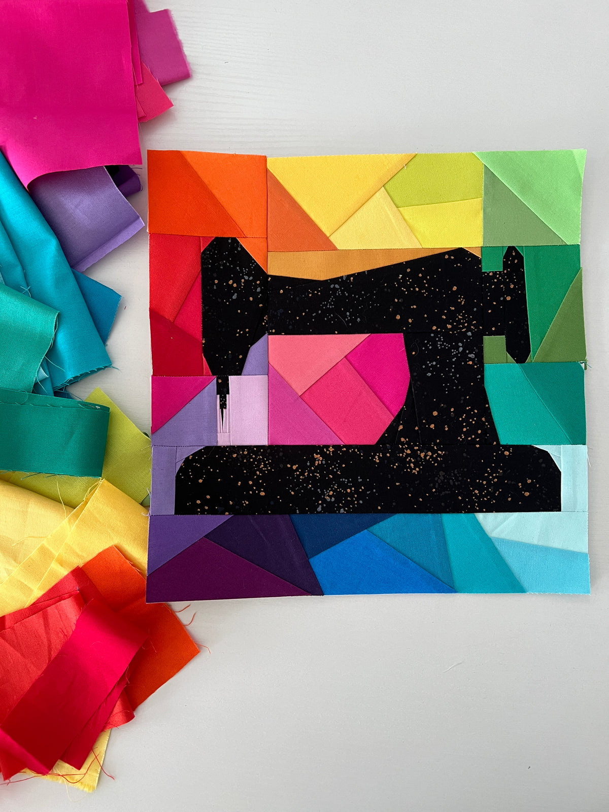 Sew in Rainbow Vintage Machine Paper Pieced Pattern