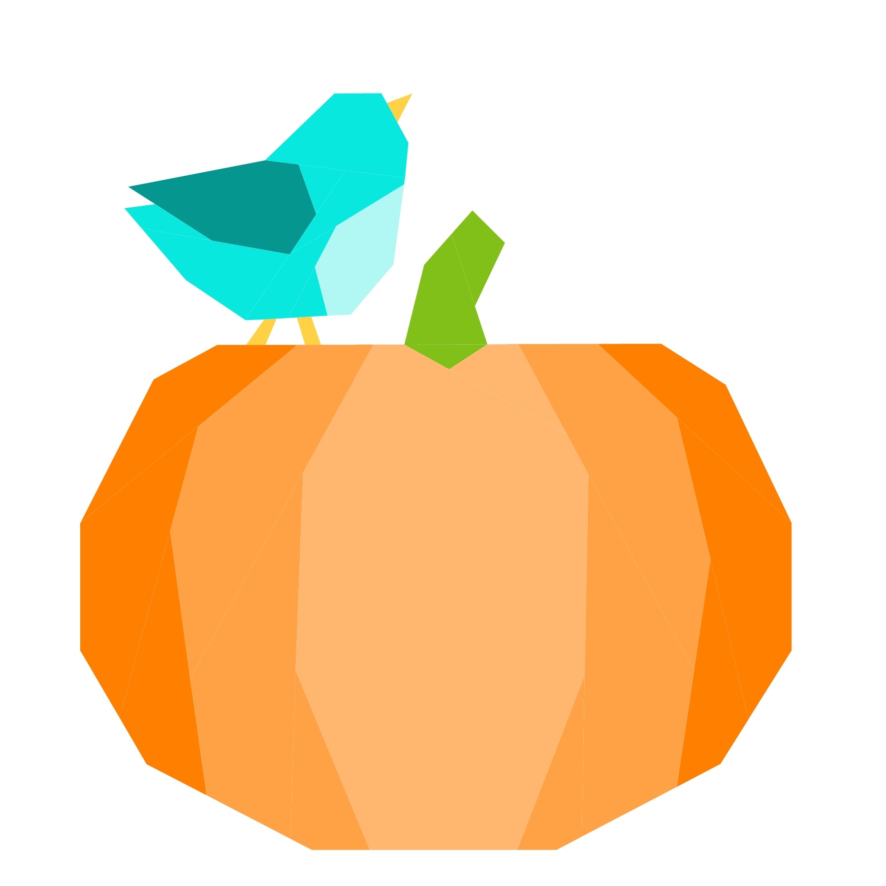 tweet bird on a pumpkin paper pieced pattern