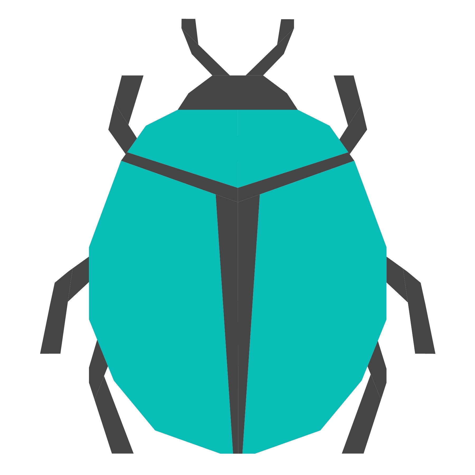 Beetle bug foundation paper pieced quilt block illustrated in teal