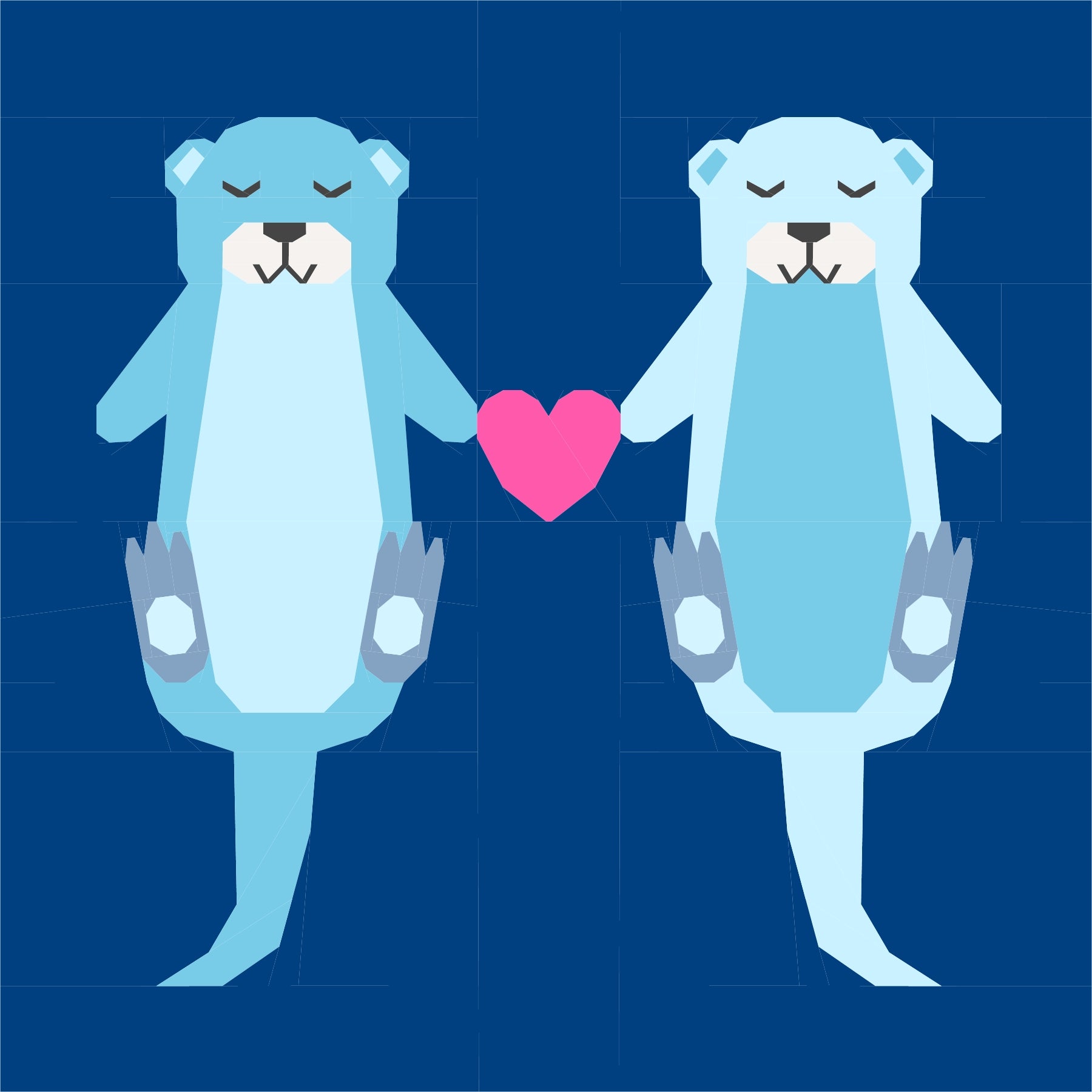 Otterly in Love Paper Pieced Pattern