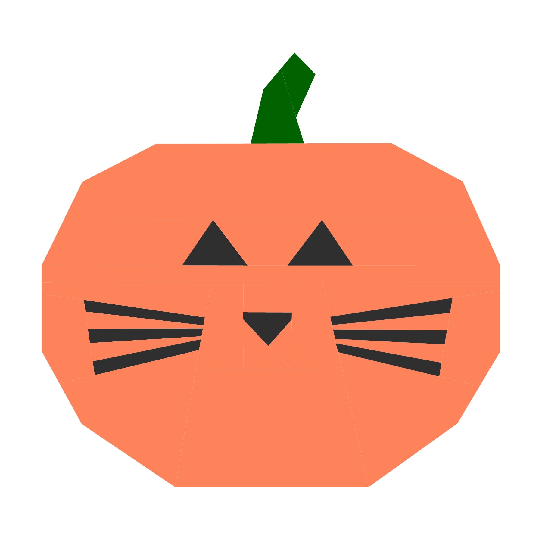 Cat O Lantern Paper Pieced Pattern