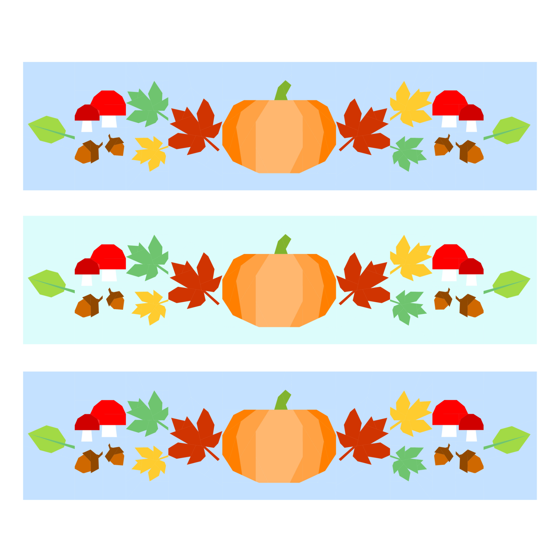 Falling into Autumn Table Runner Paper Pieced Pattern