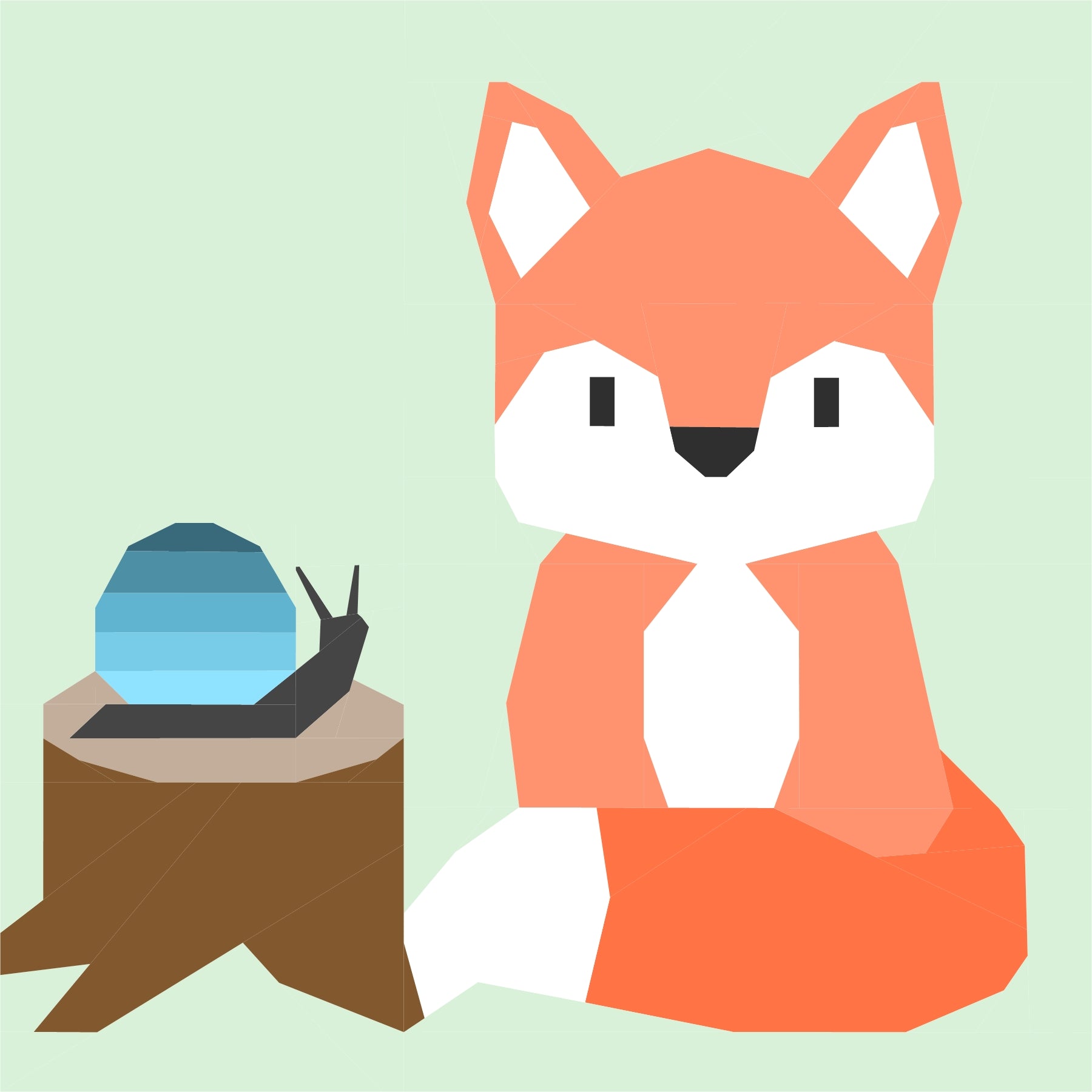 Friendly Fox Paper Pieced Pattern