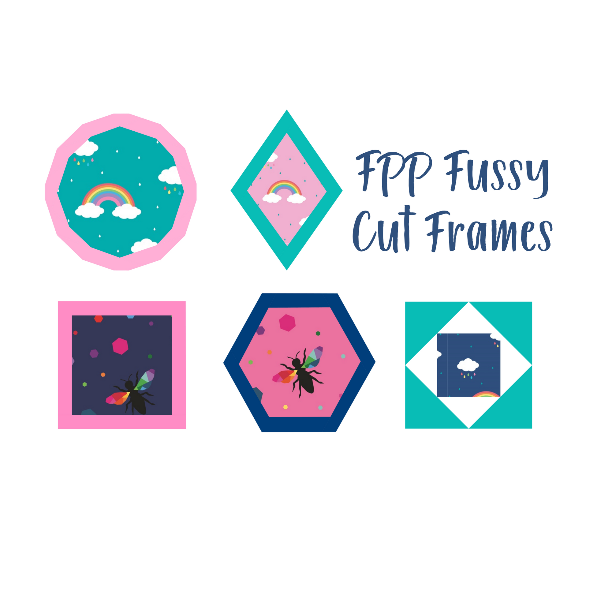 foundation paper piecing fussycutting frames pattern bundle