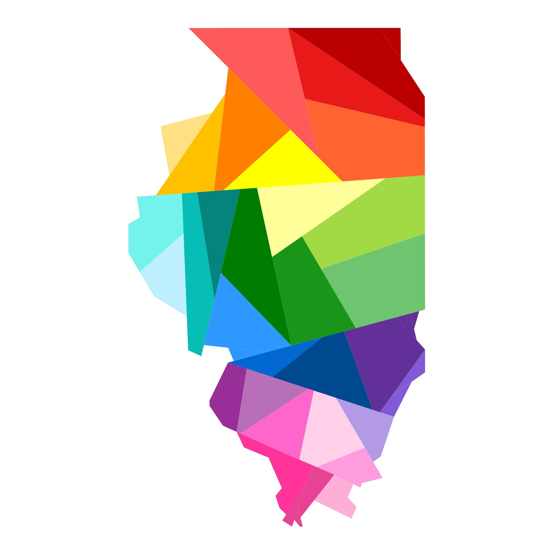 Geometric Illinois foundation paper pieced quilt pattern illustration