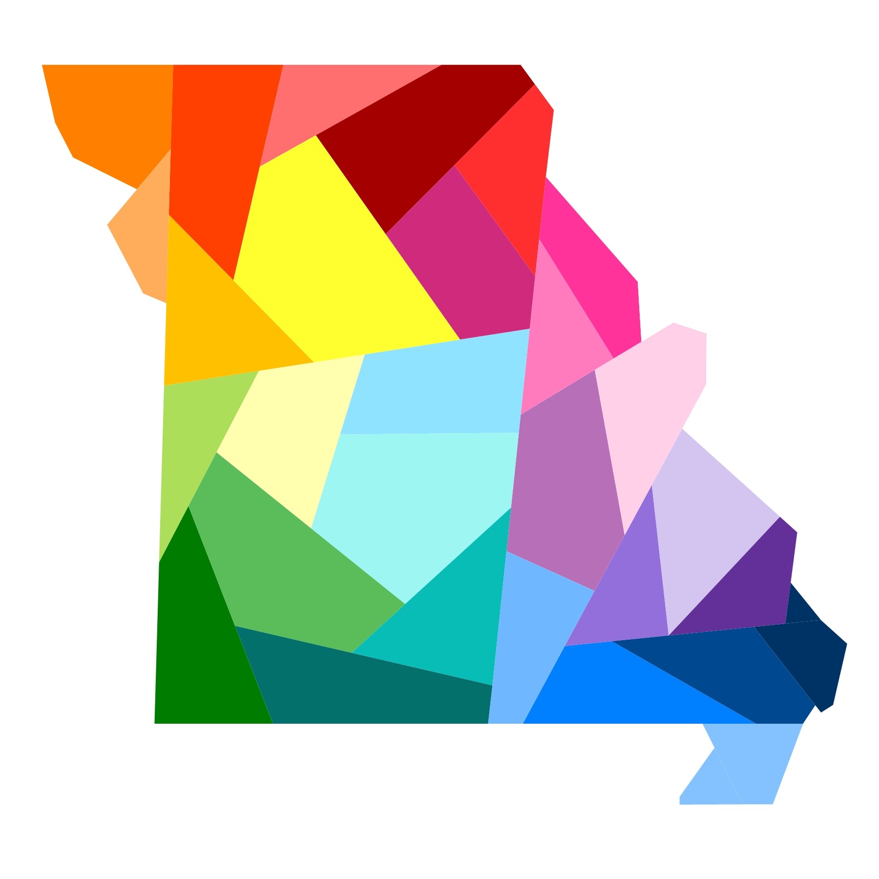 Geometric Missouri foundation paper pieced quilt pattern illustration