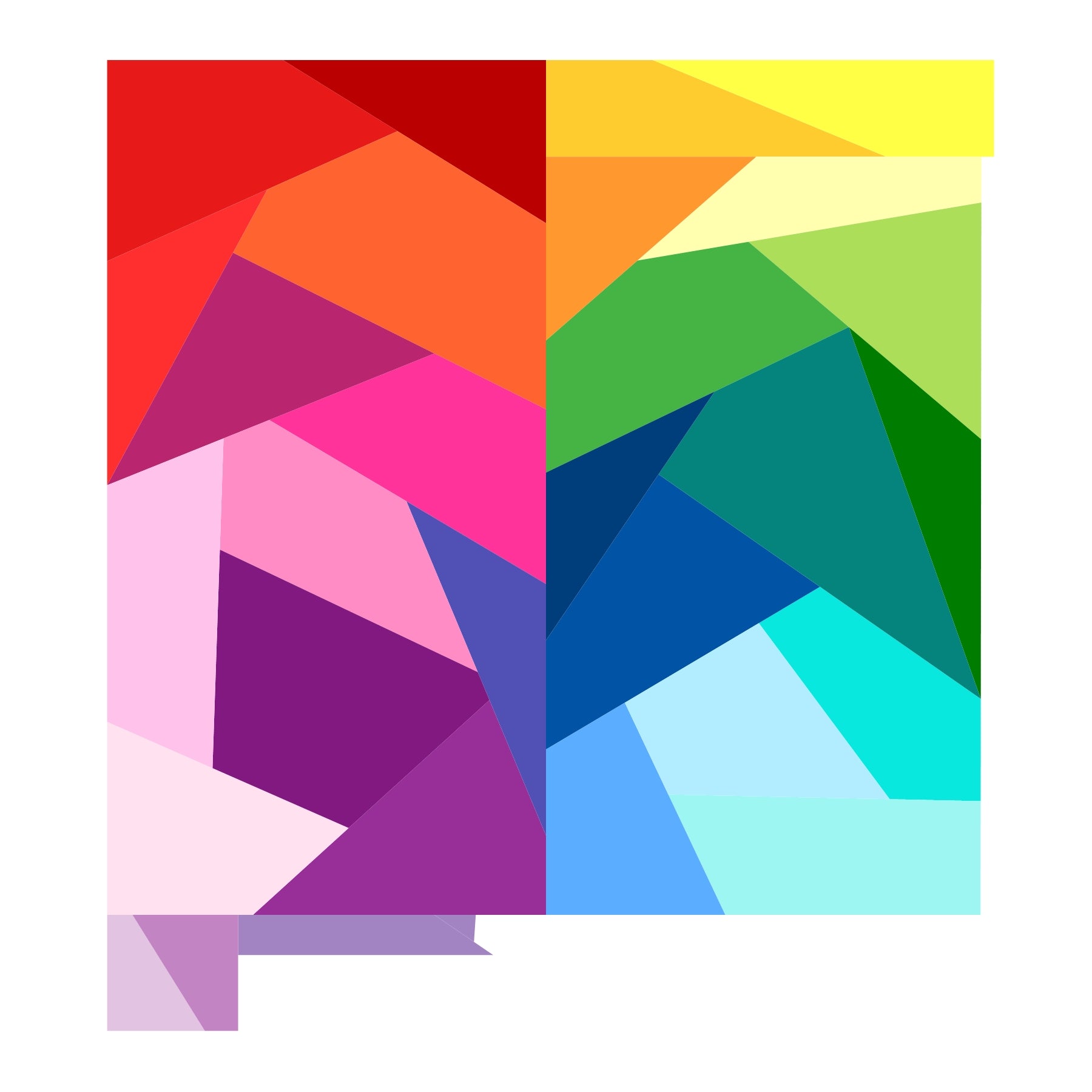 Geometric New Mexico foundation paper pieced quilt pattern illustration