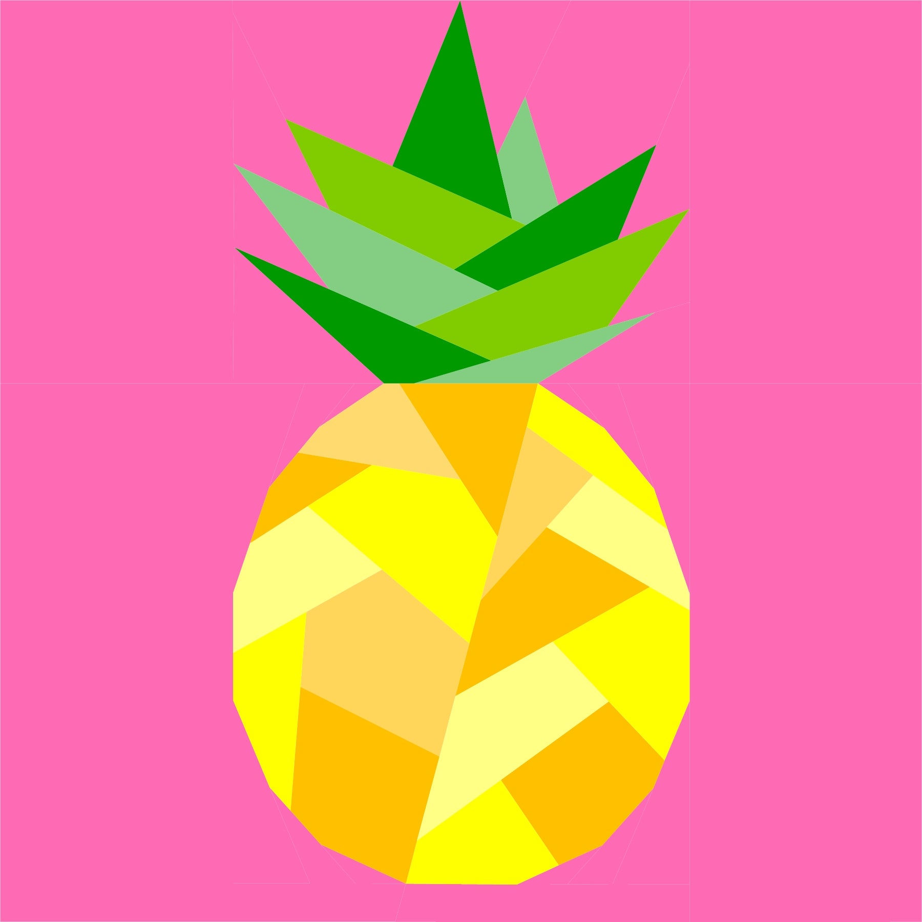 Geometric pineapple foundation paper pieced quilt pattern illustration
