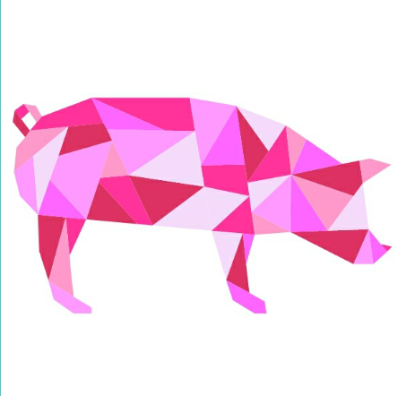 pink geometric pig foundation paper pieced pattern