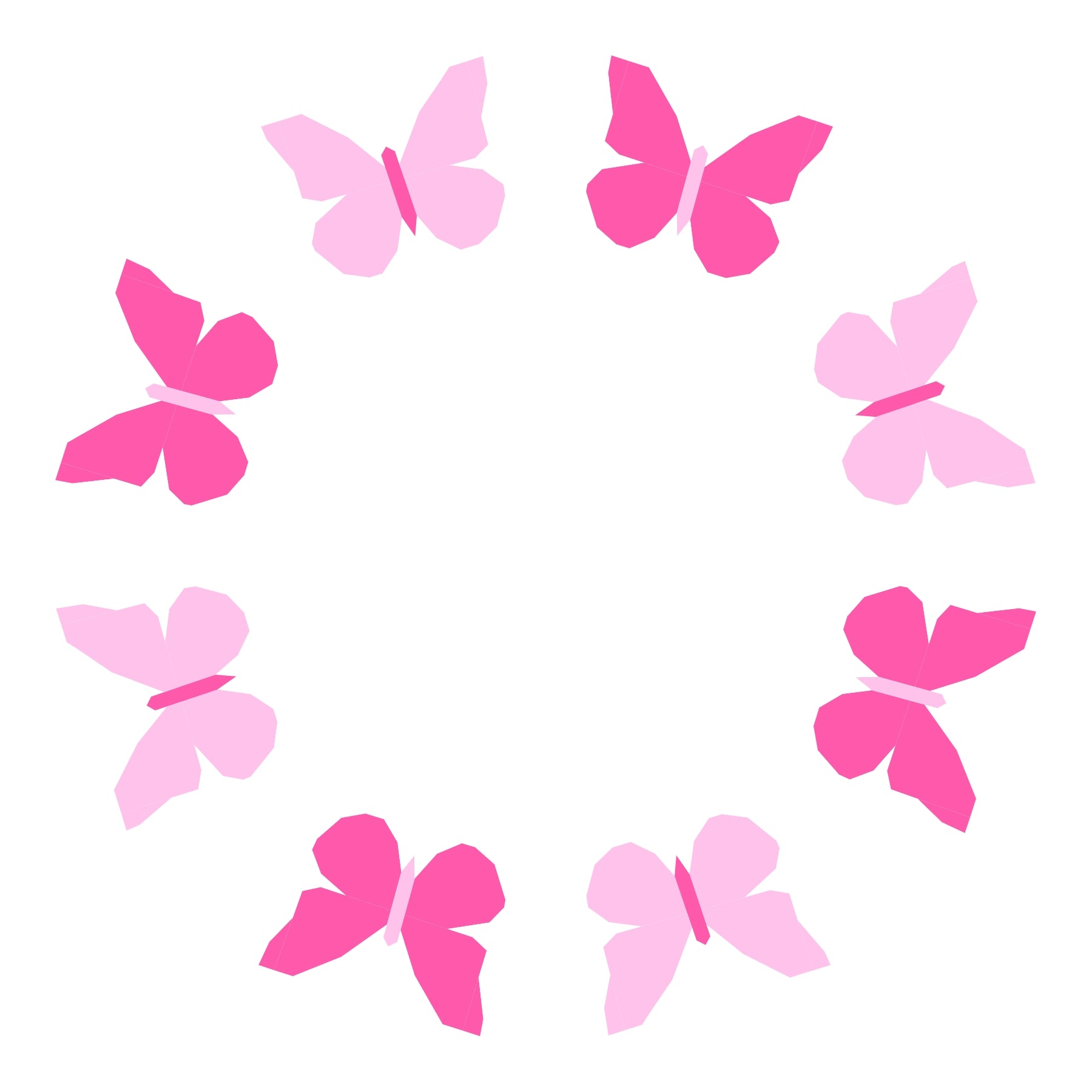 Pink kaleidoscope of butterflies foundation paper pieced quilt pattern