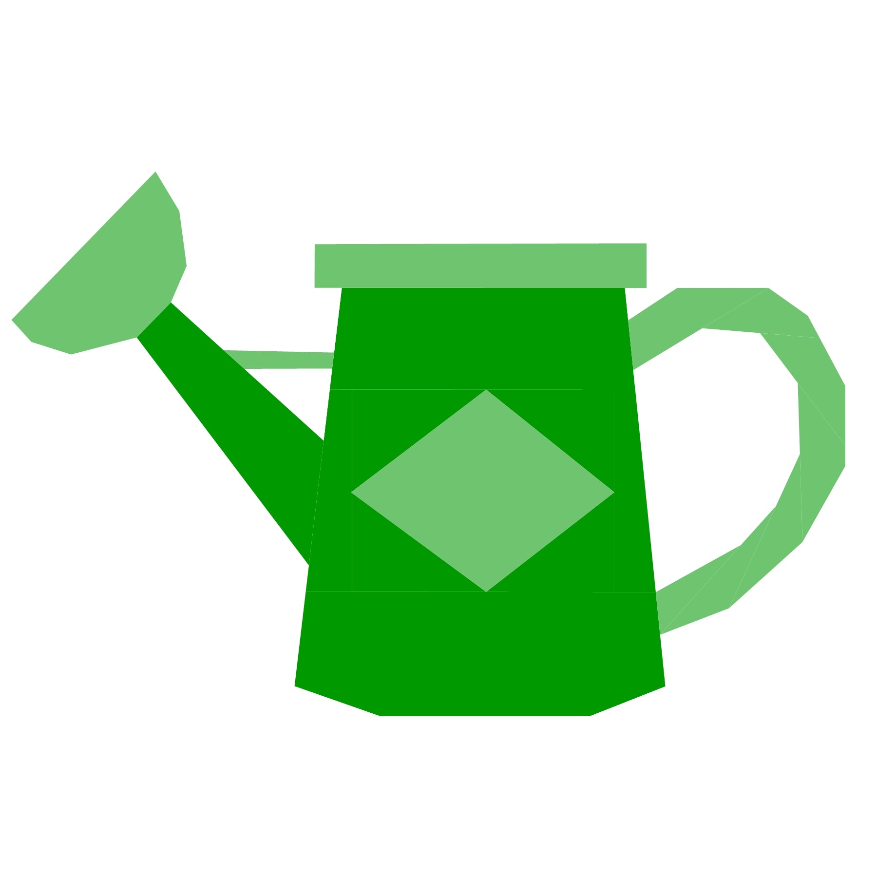 Green watering can foundation paper pieced quilt block