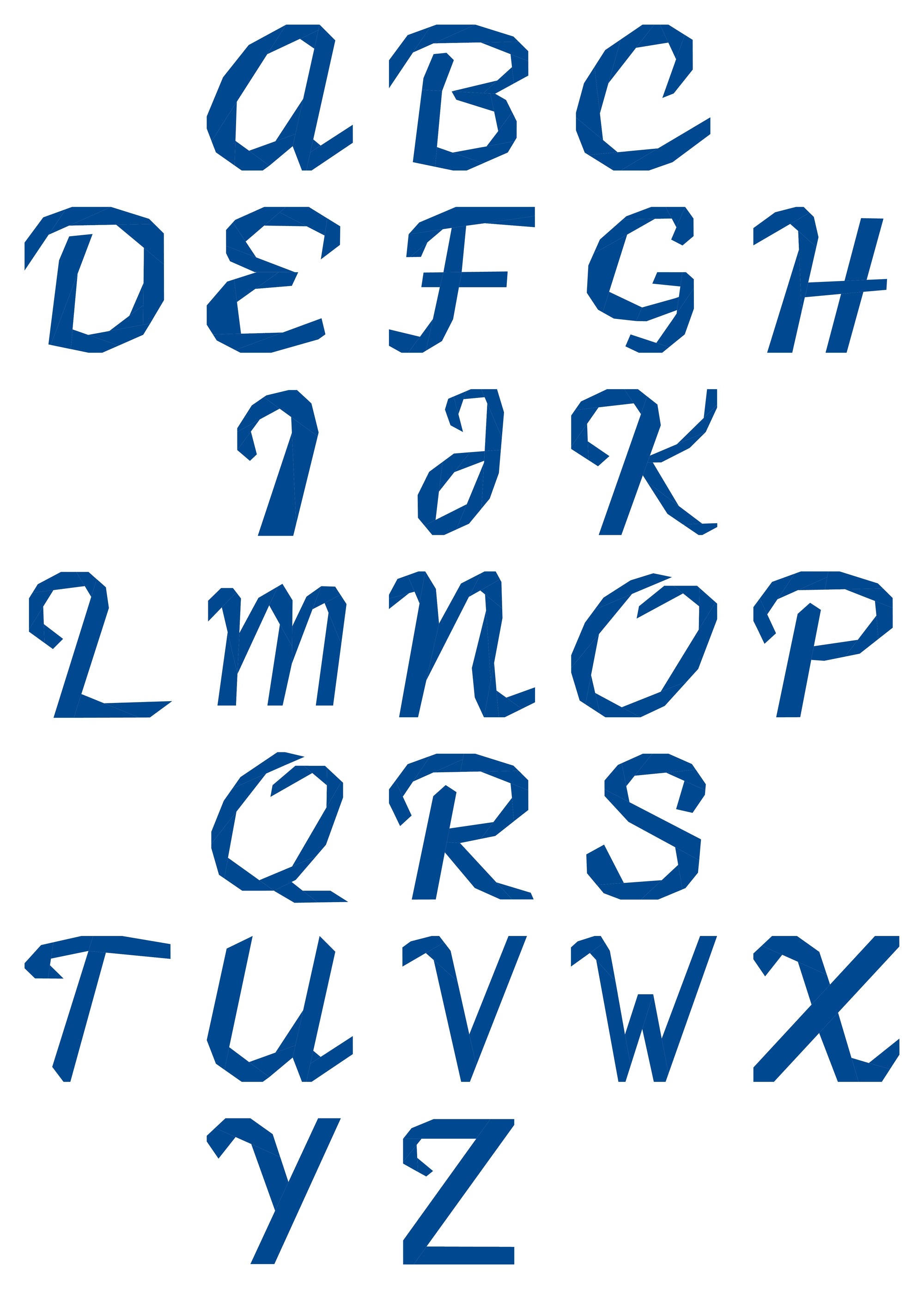 monogram alphabet uppercase alphabet paper pieced pattern