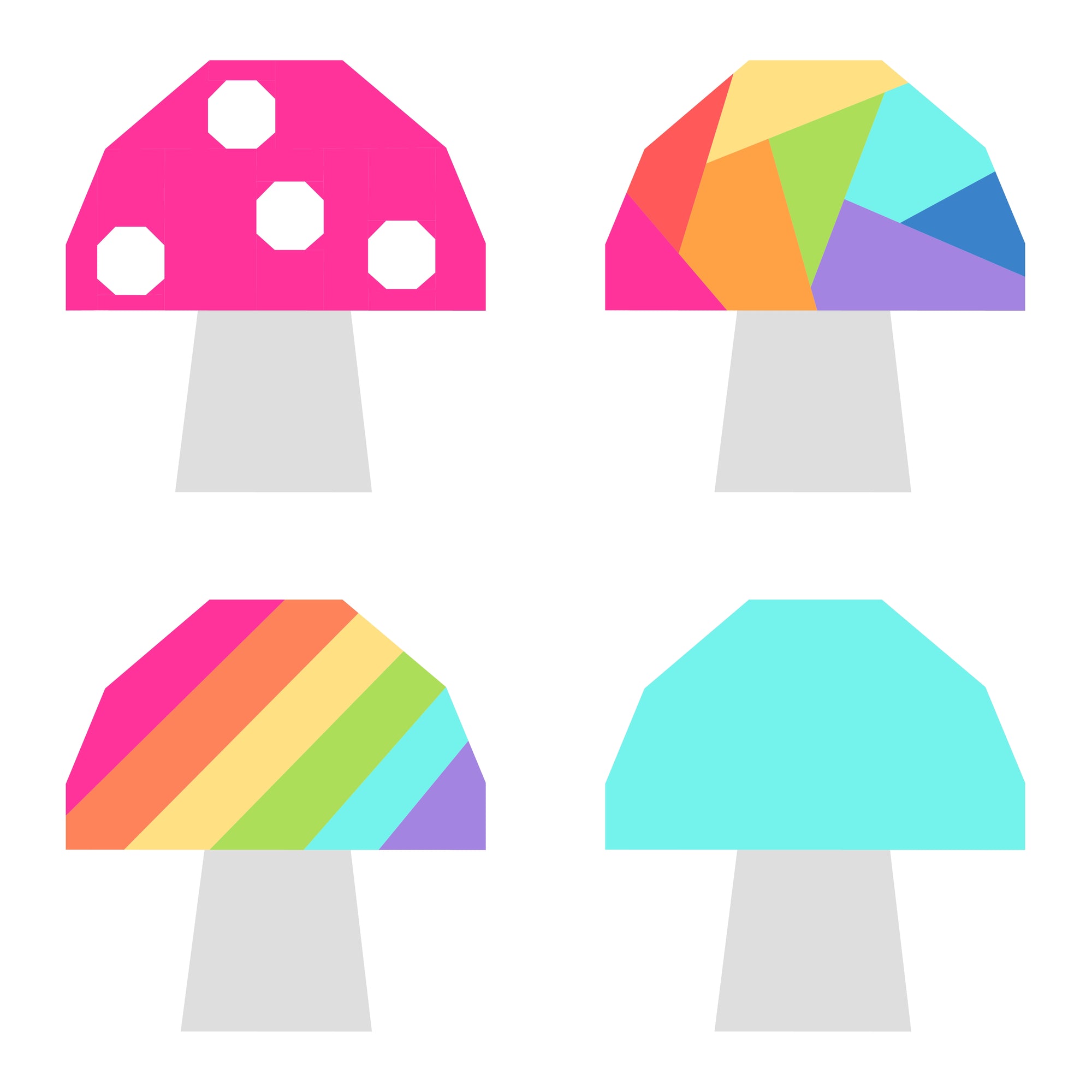 Little Mushrooms Paper Pieced Pattern
