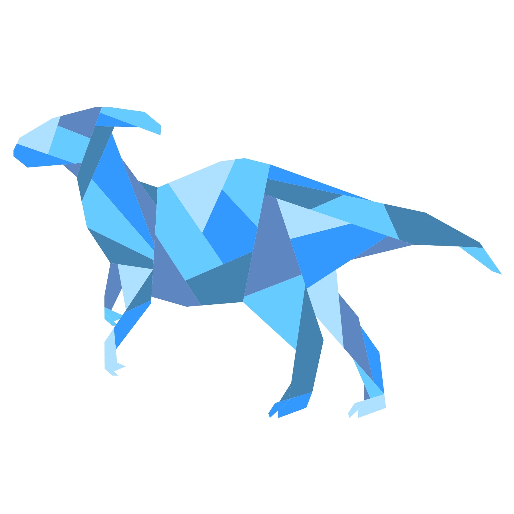 Parasaurolophus geometric dinosaur foundation paper pieced quilt pattern illustration