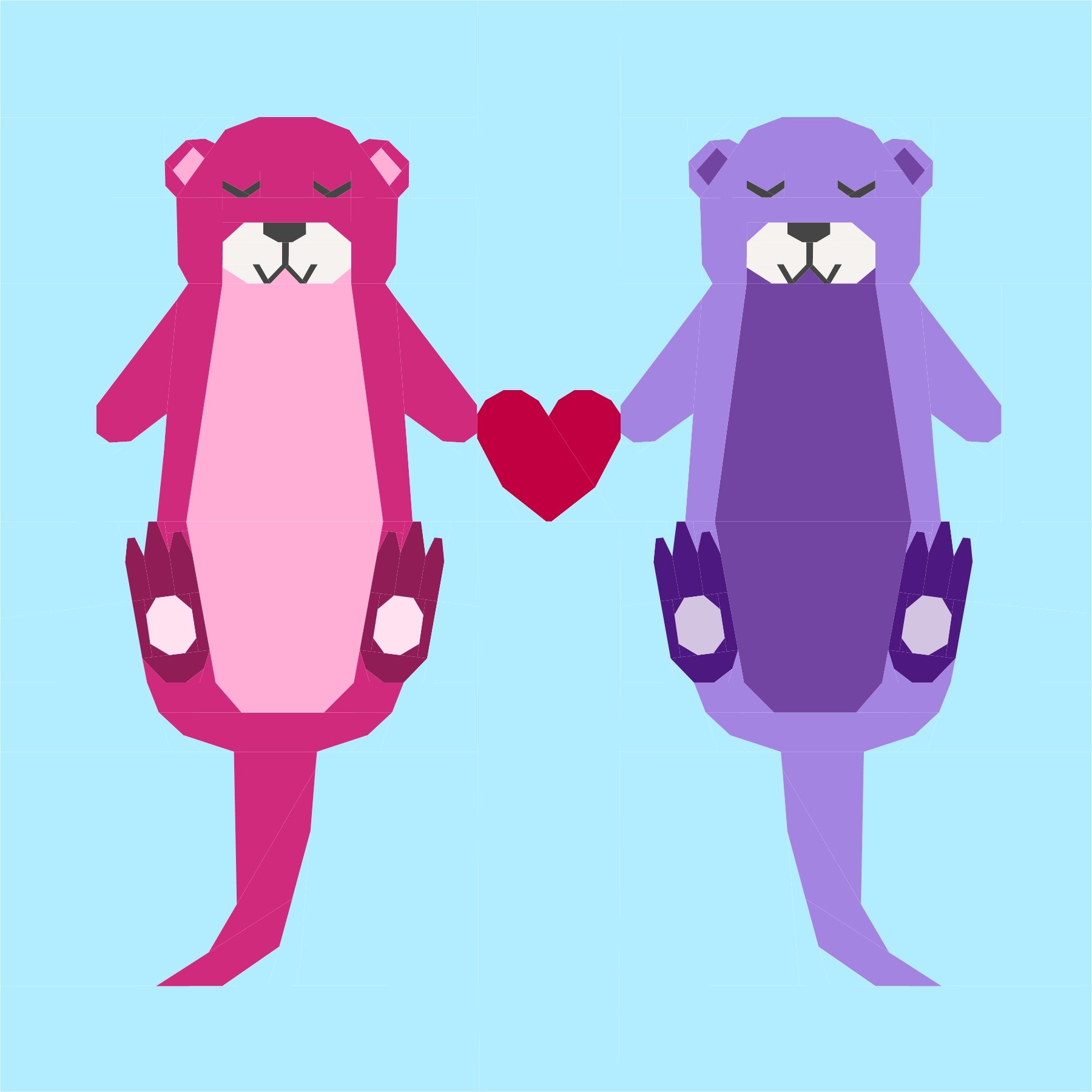Otterly in Love Paper Pieced Pattern