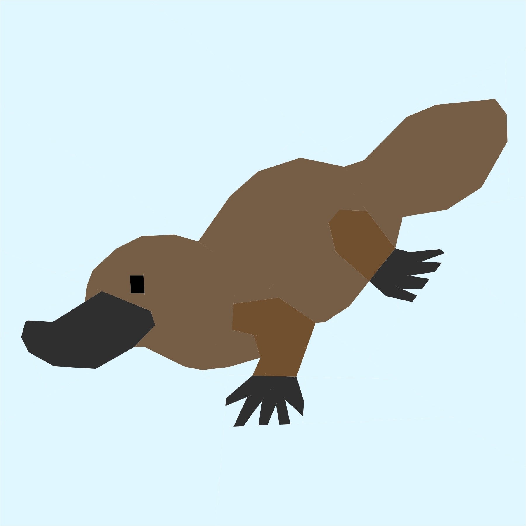 Platypus foundation paper pieced quilt block pattern illustration