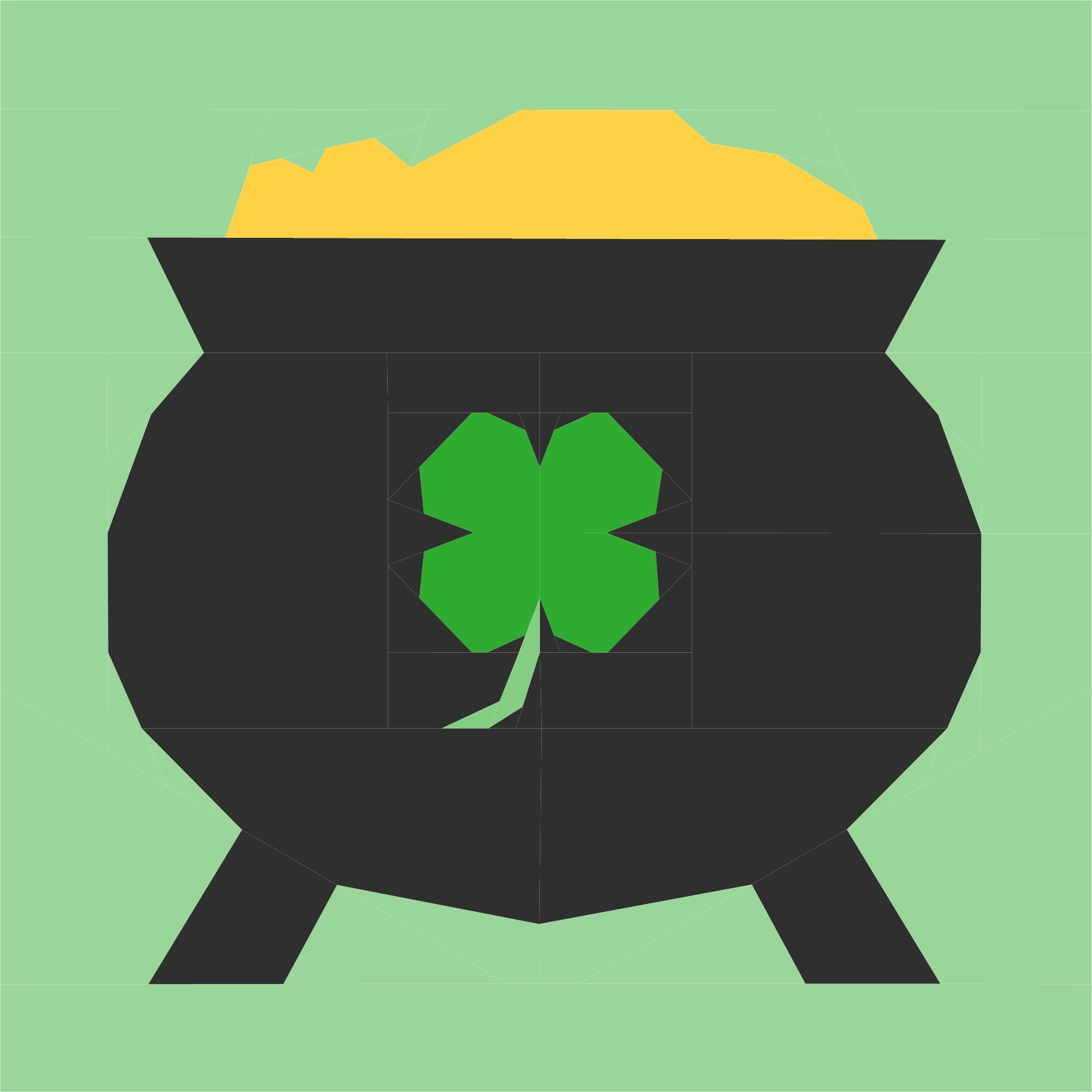 Pot o'Gold Paper Pieced Pattern