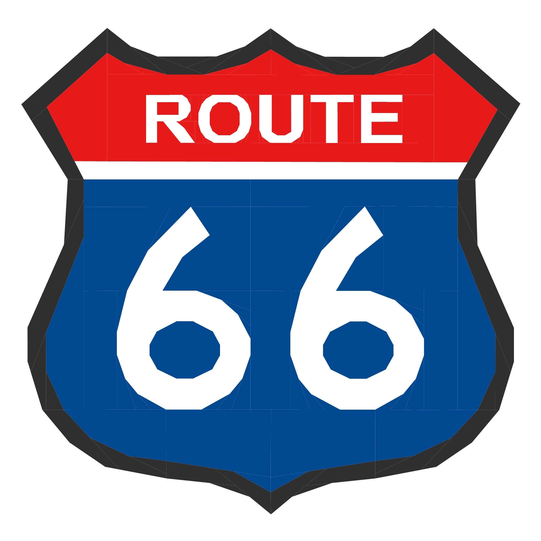 Route 66 sign foundation paper pieced quilt pattern illustration