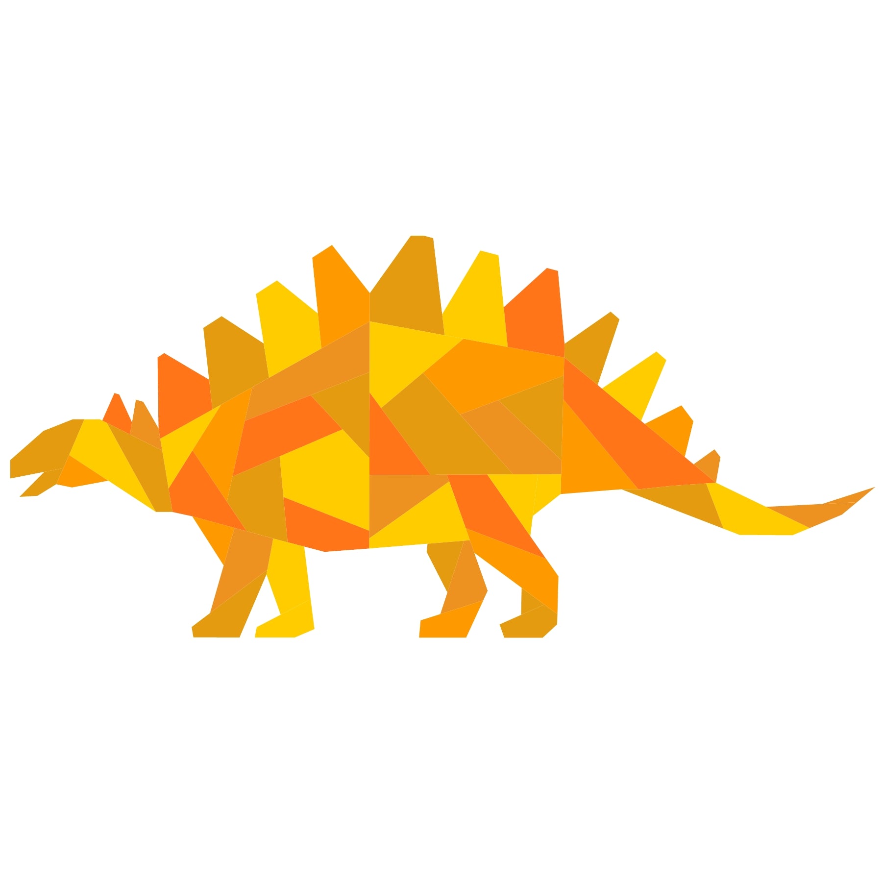 Stegosaurus geometric dinosaur foundation paper pieced quilt pattern illustration