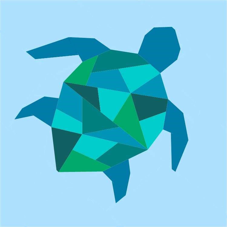 geometric sea turtle paper pieced pattern