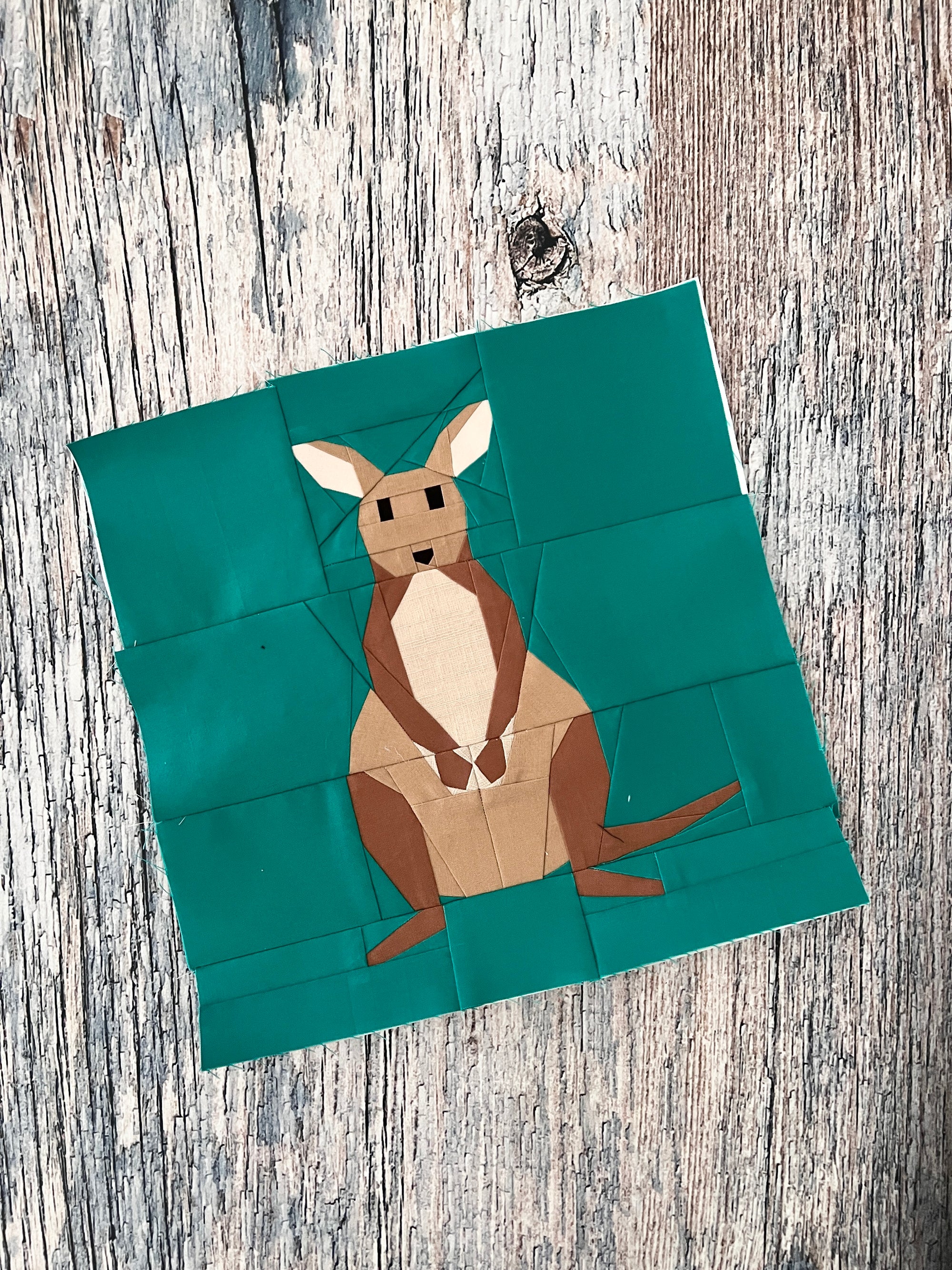 Finished wallaby foundation paper pieced quilt block