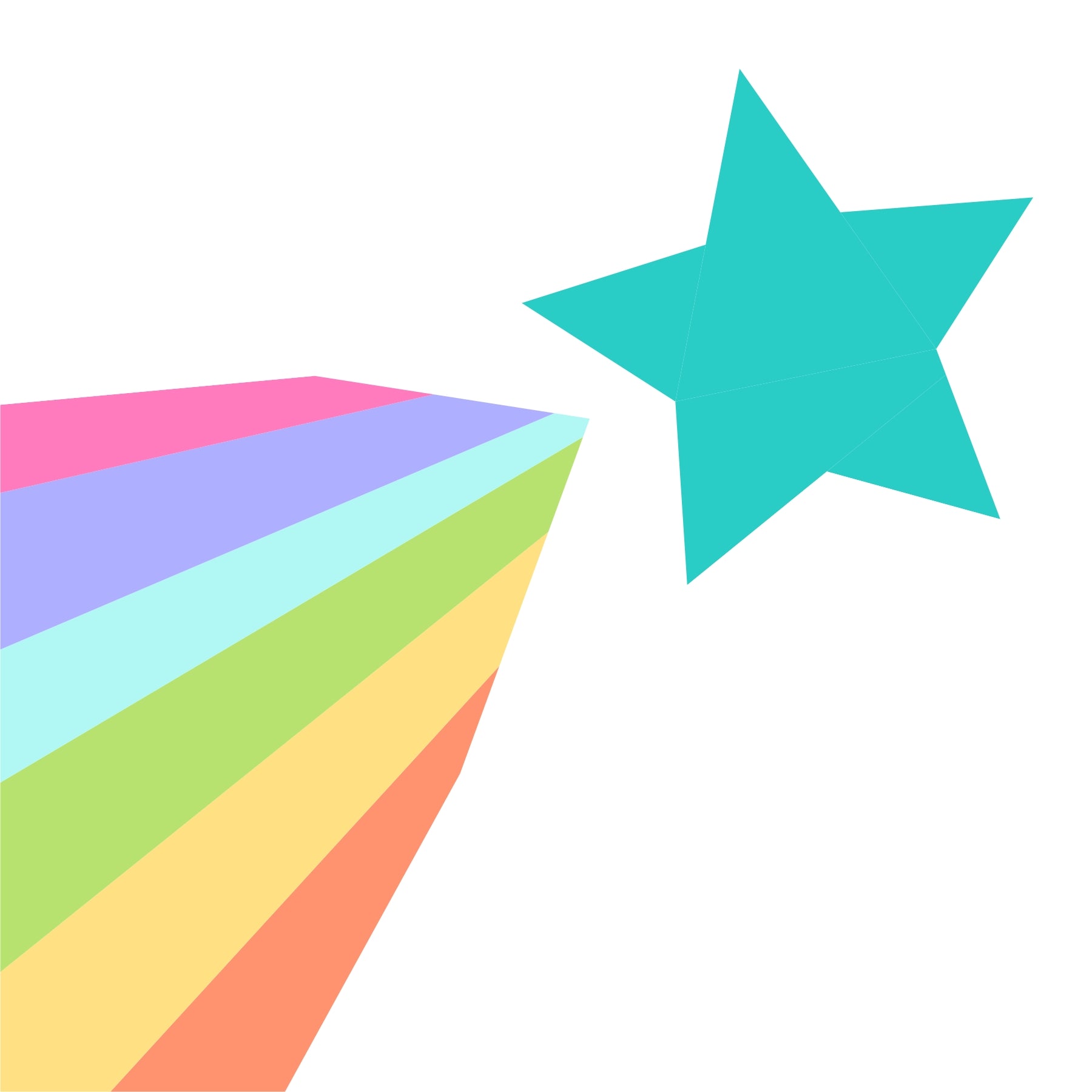 foundation-paper-piece-wishing-star-rainbow-on-white-background